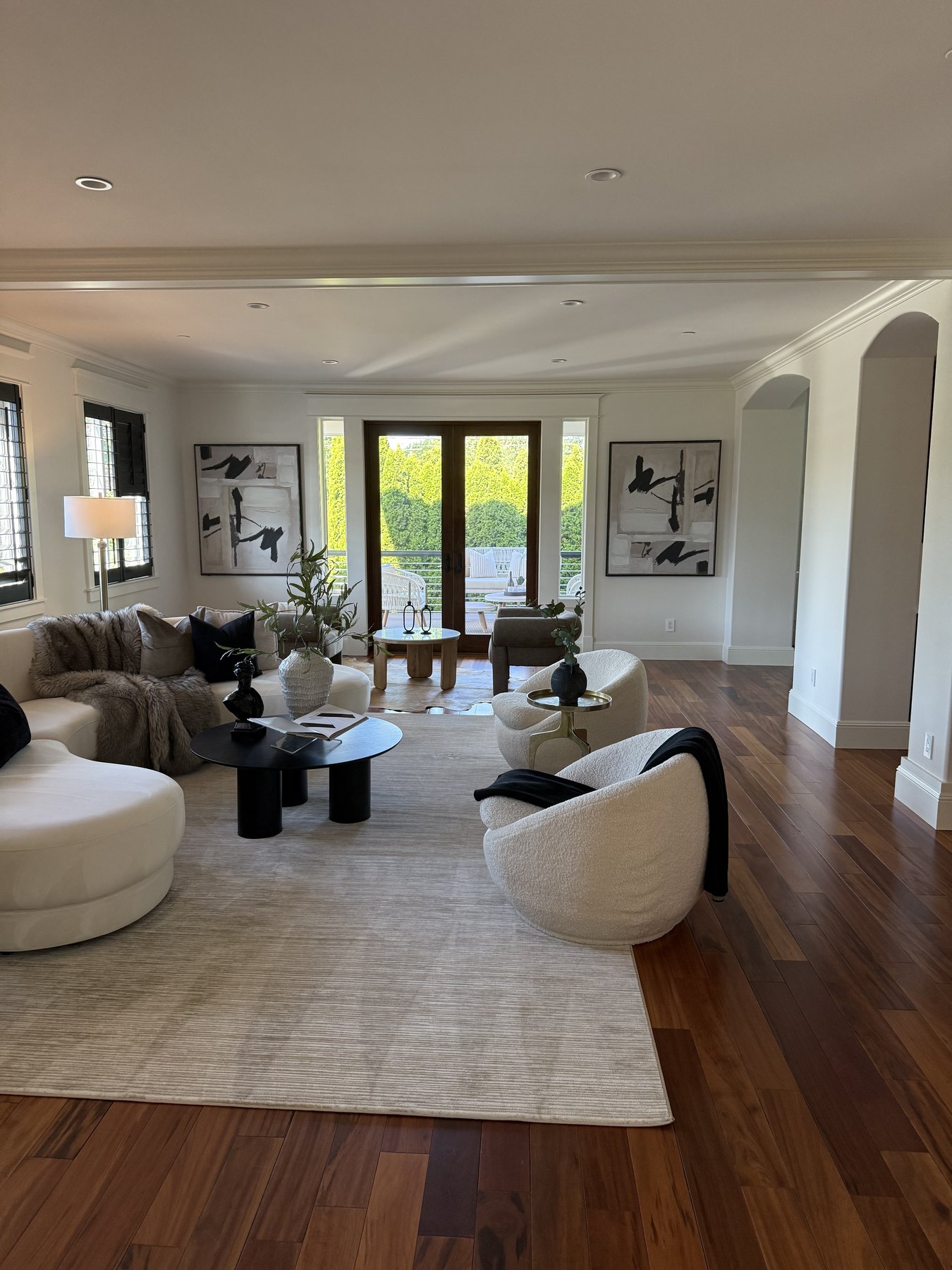 Completed private residence interior with refined trim and finish work